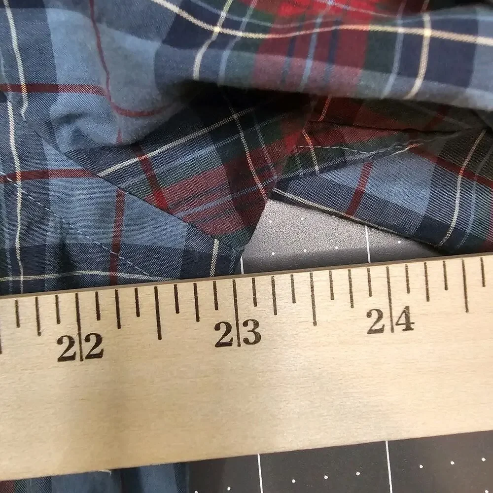 Polo Ralph Lauren Shirt Large Blue Plaid Slim Fit Stretch Preppy Academia Ivy